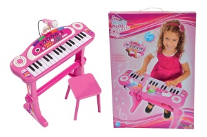 Keyboard Stand pentru copii Simba 106830690, 31 taste, cu microfon, roz - Img 4
