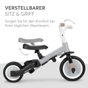 KikkaBoo FLIP Tricicleta 5-in-1 pentru copii Gri ajustabila - Img 8