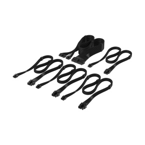 Kit de cabluri Corsair Elite Premium cu umplutura Paracord, Negru