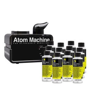 Kit de curatare Atom Machine cu 12 flacoane de solutie de 120 ml, ultrasunete, citrice