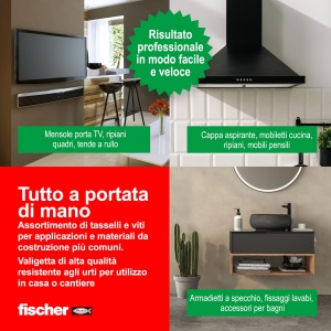 Kit de dibluri Fischer 544546 Duopower cu suruburi, 160 piese, diverse dimensiuni - Img 4
