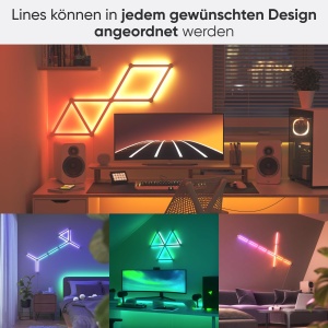 Kit de iluminare inteligent Nanoleaf Lines 60 grade, 9 LED RGBW, modular, 16 milioane culori - Img 3