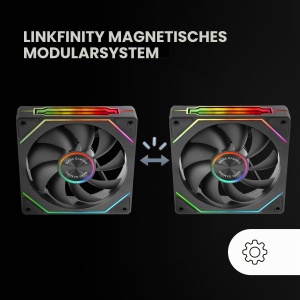 Kit de ventilatoare cu iluminare ARGB Mars Gaming MF-LINKFINITYKIT2, 3 x 120mm, Negru - Img 4