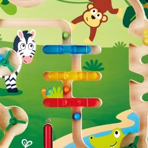 Labirint magnetic Hape Jungle din lemn cu animale si obstacole interactive - Img 4