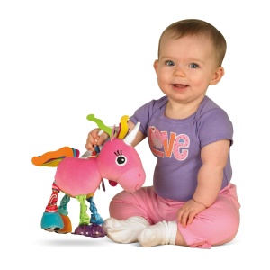 Lamaze Ella Unicorn Jucarie Bebelusi Roz Clip Go cu Beisor si Sunete - Img 8
