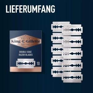 Lame de ras King C. Gillette din otel inoxidabil, 10 bucati, cu protectie anti-frecare - Img 7