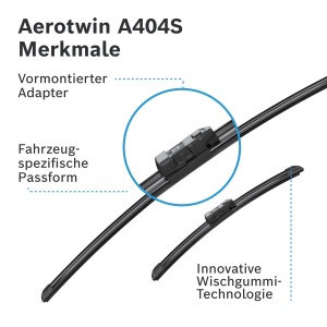 Lame stergatoare Bosch Aerotwin A404S, lungime 700mm340mm, set 2 bucati - Img 6