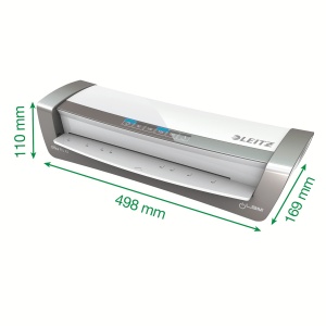 Laminator Leitz A3 Office Pro, pentru folii de laminare de 80 pana la 175 de microfoane, inclusiv kit de pornire pentru folie de laminare, laminare rapida, ideal pentru utilizare la birou si scoala, alb/argintiu, iLAM, 75180084 - Img 4