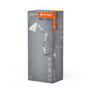 Lampa de birou LEDVANCE Office Line E27, alba, cu clip si doua articulatii - Img 4