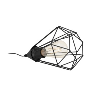 Lampa de masa EGLO Tarbes, design vintage, otel, negru, E27