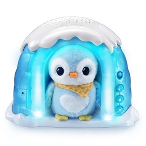 Lampa de noapte pentru copii VTech 2-in-1 Pinguin cu proiector, 3 moduri, masinabil