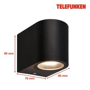 Lampa de perete exterior TELEFUNKEN, GU10, max. 3W, neagra, IP44 - Img 5