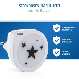 Lampa de veghe reer NightGuide Star LED lumina calda 3000K senzor de amurg design modern cu motiv stea - Img 3
