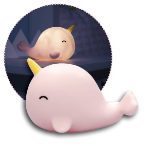Lampa de veghe Reerlumilu Narwhal, roz, cu timer de 15 minute