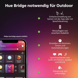 Lampa LED de Exterior Philips Hue Amarant, 1420 lm, Dimmabila, Neagra - Img 6