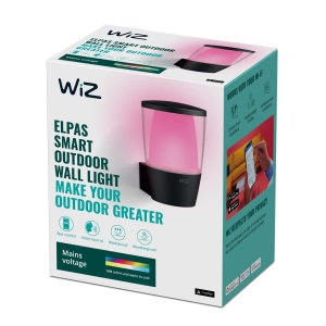 Lampa LED de Exterior WiZ Tunable White si Color Elpas, 650 lm, 8.5 W, Neagra