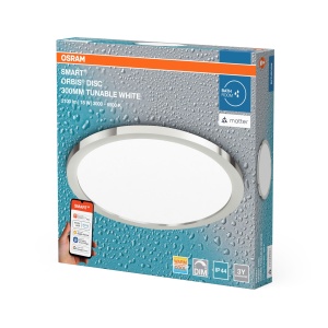 Lampa LED inteligenta pentru baie Osram SMART Matter Orbis Disc, 18W, 1400lm, WiFi, argintiu - Img 2