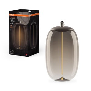 Lampa LED Osram Vintage 1906 Big Elipse Oval, 4W, E27, sticla fumurie