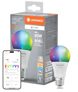 Lampa LED Smart LEDVANCE SMART MATTER, E27, 9W, 806lm, Culoare alba