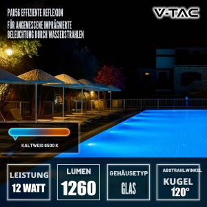 Lampa LED subacvatica V-TAC 12W PAR56, 1260 Lumen, IP68, Kaltwei - Img 4