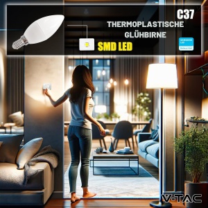 Lampa LED V-TAC E14 4,5W (echivalent 40W) - 470 Lumen, Lumina Rece 6500K - Img 5