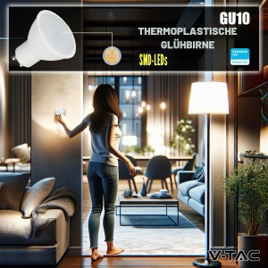 Lampa LED V-TAC GU10, 10W, 1000 Lumen, Alb Rece 6500K - Img 5