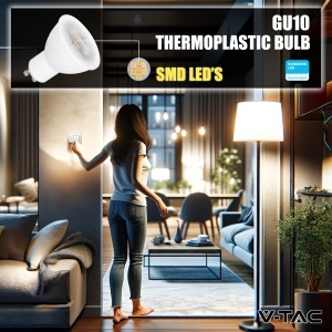 Lampa LED V-TAC GU10 6W (echivalent 60W) - 445 Lumen, 3000K, 3 buc - Img 5