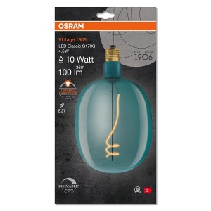 Lampa LED Vintage Osram 1906, 4.5W, 100lm, forma ballon, sticla albastra - Img 7