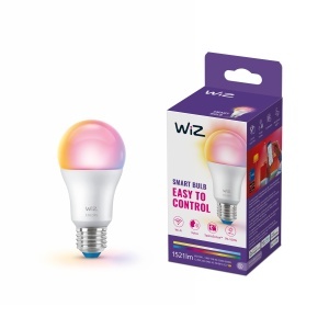 Lampa LED WiZ Smart A60, E27, 100W echivalent, 1521 Lumen, dimabila, culoare variabila