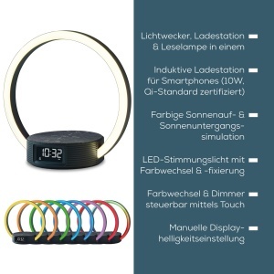 Lampa multifunctionala Beurer WL 65 cu functie de trezire si incarcare simulare rasarit si lumina ambientala - Img 7