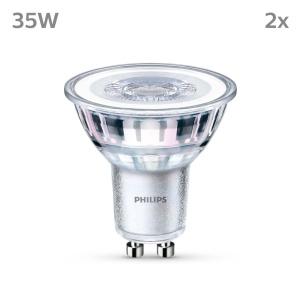 Lampa Philips Classic LED GU10, 35 W, transparenta, alb neutru, fara reglare, pachet dublu - Img 2