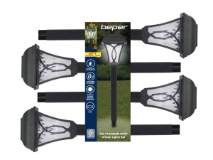 Lampa solara Beper P207ILO040, set 4 buc, autonomie 6-8 ore, design elegant - Img 5