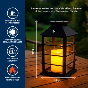 Lampa solara Beper P207ILO303 cu LED, efect flacara, IP44, 8 ore autonomie - Img 3