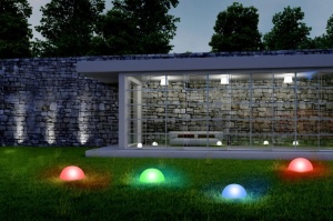 Lampa solara de gradina Grundig cu suport pentru pamant, lumina RGB si calda, IP44 - Img 4