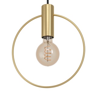 Lampa suspendata EGLO Manizales, design minimalist, metal auriu, E27 - Img 4