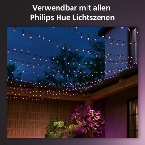 Lanterne LED Philips Hue Festavia, 250 Mini LED-uri, 20 m, Alb si Culoare - Img 2