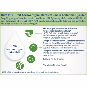 Laptele de continuare HiPP 3 PUR, 5 x 500g, cu Omega-3 si vitamine - Img 3