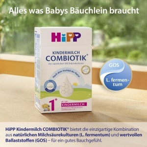 Laptele pentru copii HiPP Kindermilch Combiotik 1 (4 x 600g), cu Vitamine C si D - Img 5