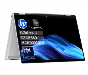 Laptop 2in1 HP OmniBook X Flip NG AI 14-fm0275ng, 16GB RAM, 512GB SSD, Argintiu
