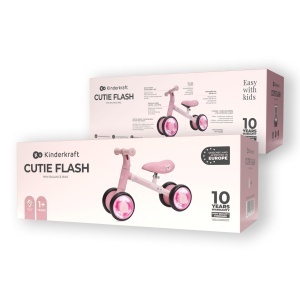 Laufrad Kinderkraft Cutie Flash, cu LED-uri, fara pedale, 1-3 ani, Rosa - Img 9
