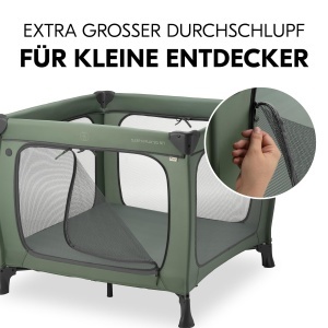 Laufstall pentru copii Hauck Sleep N Play SQ, 5 cm saltea, verde inchis - Img 8