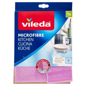 Laveta microfibra Vileda Powerzone 2 fete de curatare culoare mov