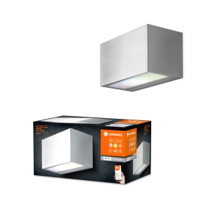 LEDVANCE SMART+ WI-FI BRICK ST RGBW 14.5cm - lampa de perete LED reglabila gri inchis cu carcasa din otel inoxidabil de inalta calitate, patrat, control de culoare RGB, 14 W, alb cald 3000 Kelvin, 600 lumeni, IP44