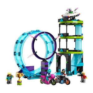 LEGO 60361 City Stuntz Ultimate Stunt Driver Provocare Cascadorii 3 in 1 pentru 1 sau 2 jucatori Actiune cu 2 motociclete de jucarie cu volant pentru  - Img 4