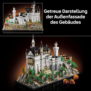 LEGO Architecture Schloss Neuschwanstein 21063 Set de Constructie 3455 Piese Decorativ - Img 4