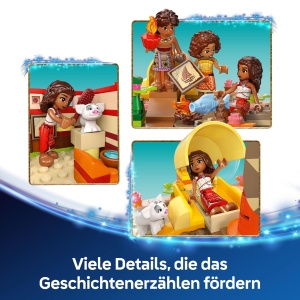 LEGO Disney Moana 2 Moanas Adventure Raft - Barca de jucarie cu panza textila punte detasabila foc de tabara si 3 minifigurine inclusiv Loto si Moni - - Img 5