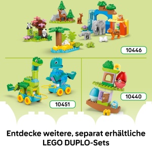 LEGO DUPLO 10448 Set 3-in-1 Animale pe roti pentru copii de la 2 ani - Img 8