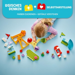 LEGO DUPLO Peppa Wutz Jahrmarkt 10453 Jucarie Montessori pentru Copii 2 ani cu Roti Gigante si Rampa - Img 3