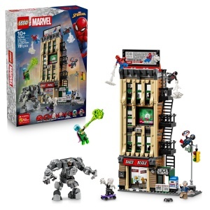 LEGO Marvel Spider-Man vs Mysterio 76342 Set cu 7 Minifigurine si Turn de 4 Etaje