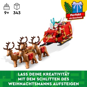 LEGO Schlitten des Weihnachtsmanns 40499 Set cu Ren si Cadouri pentru Copii 9 - Img 3